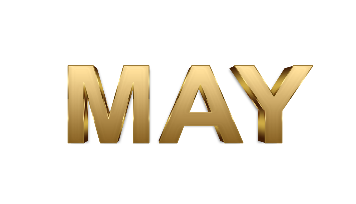 May word png, May png,  word May gold text typography PNG images free